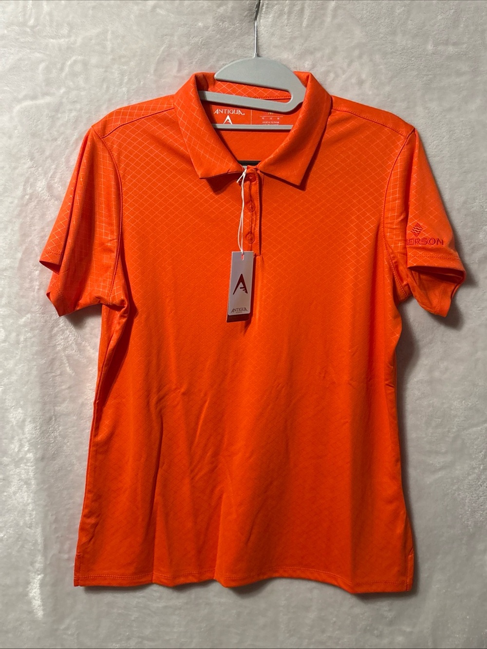 NWT Antigua Women's Bright Orange Short Sleeve Polo